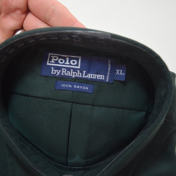POLO RALPH LAUREN GREEN OXFORD SHIRT XL - Picture 2 of 9